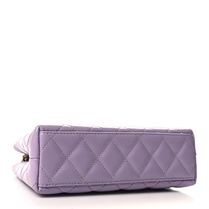 Chanel Shiny Aged Calfskin Quilted Nano Kelly Shopper Lilac 4 of 11