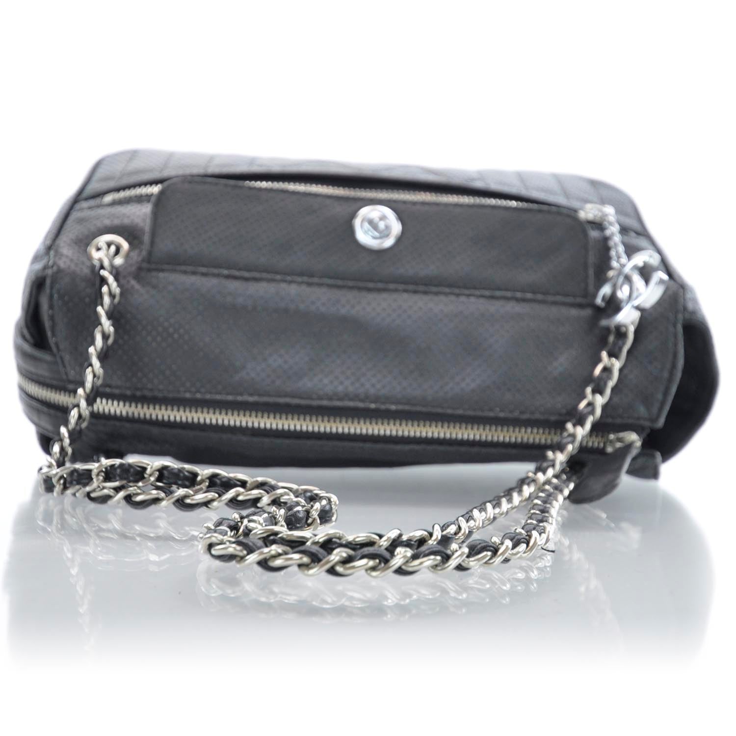Chanel Calfskin Perforated 50's Tote Black 5 of 9