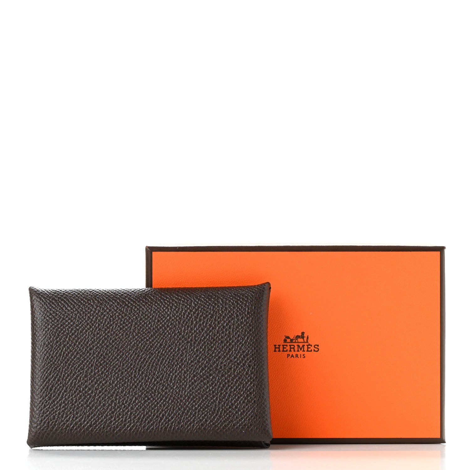 Hermes Epsom Calvi Card Case Chocolate 6 of 6