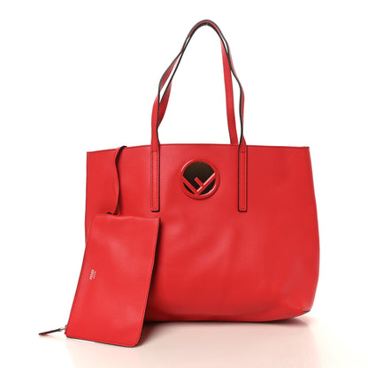 Fendi Vitello Vienna Enamel F is Fendi Shopping Tote Fiamma Taupe 4 of 11