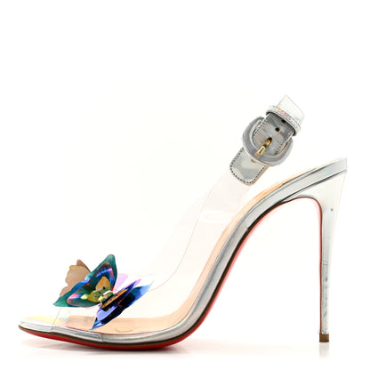 Christian Louboutin PVC Iridescent Patent PVC Ilcepoze 100 Sandals 39 Silver 1 of 12