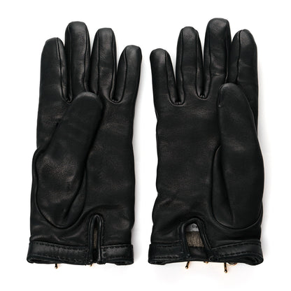 Hermes Lambskin Cashmere Voltige Gloves 7 Black 2 of 3