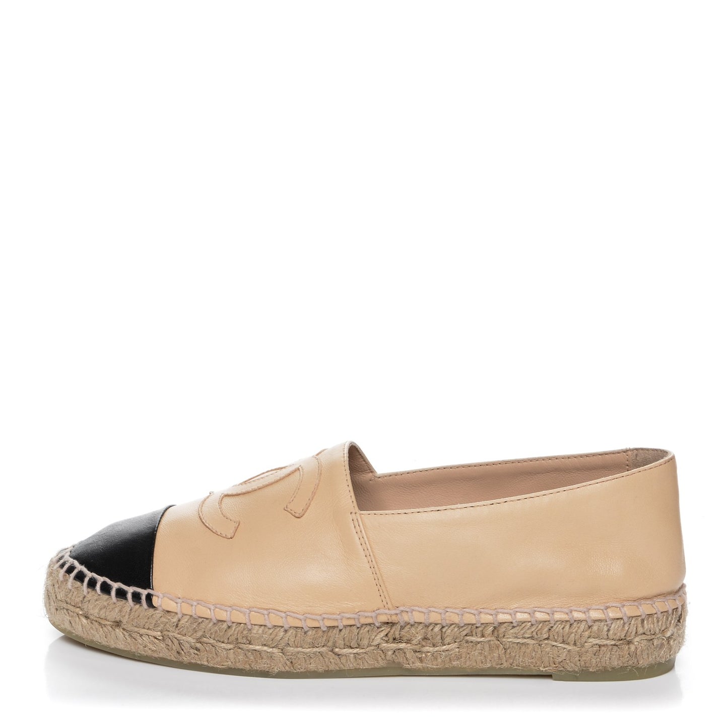 Lambskin CC Espadrilles 37 Beige Black