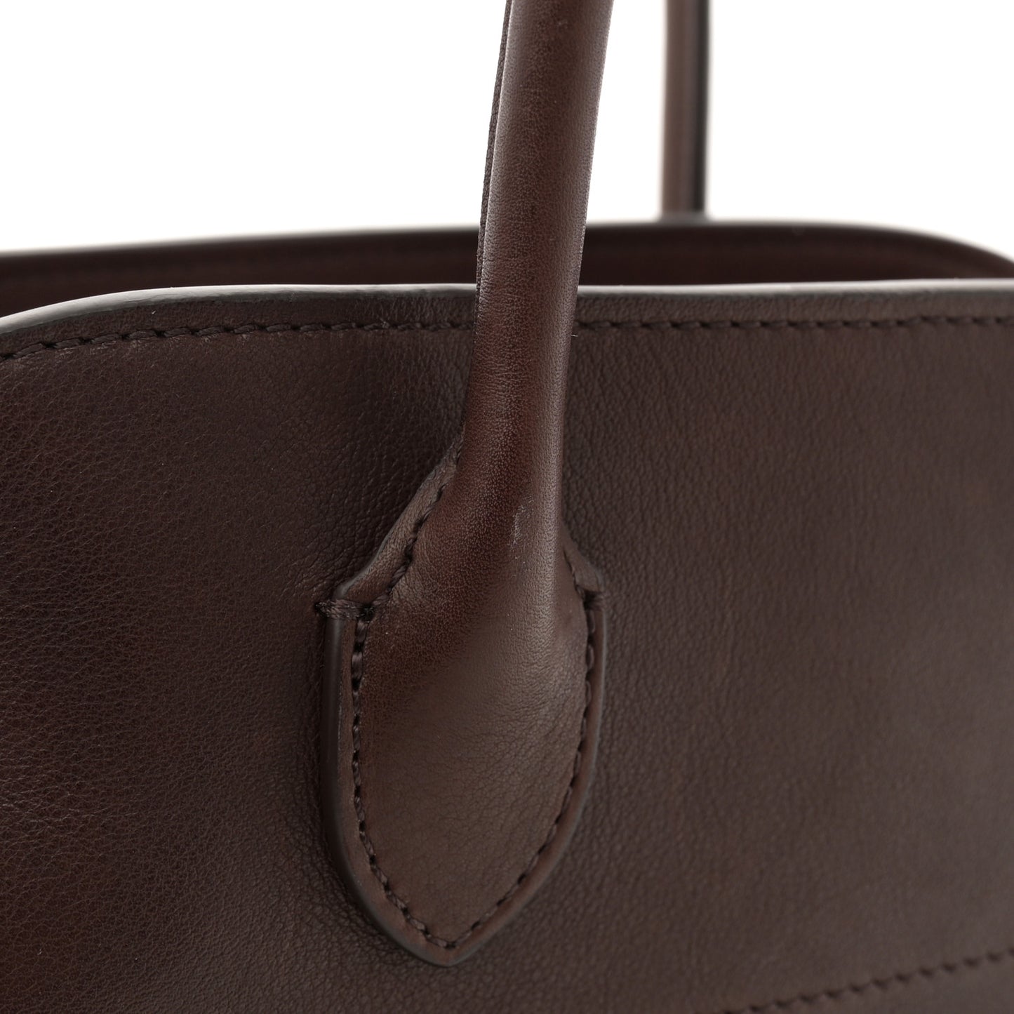 Polished Saddle Calfskin Soft Margaux 12 Deep Brown