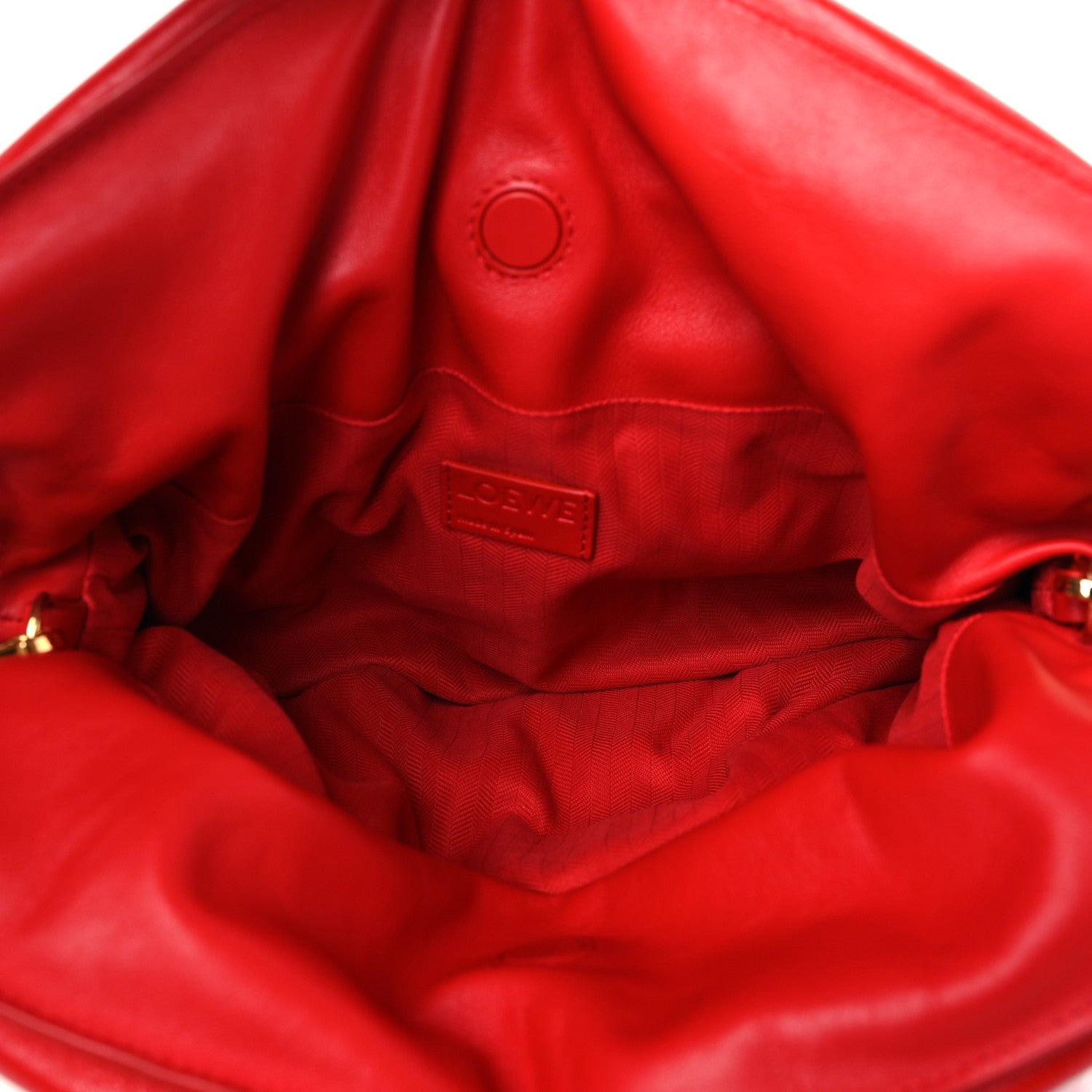 Loewe Shiny Nappa Lambskin Puffer Flamenco Knot Clutch Lipstick Red 5 of 9