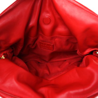 Loewe Shiny Nappa Lambskin Puffer Flamenco Knot Clutch Lipstick Red 5 of 9