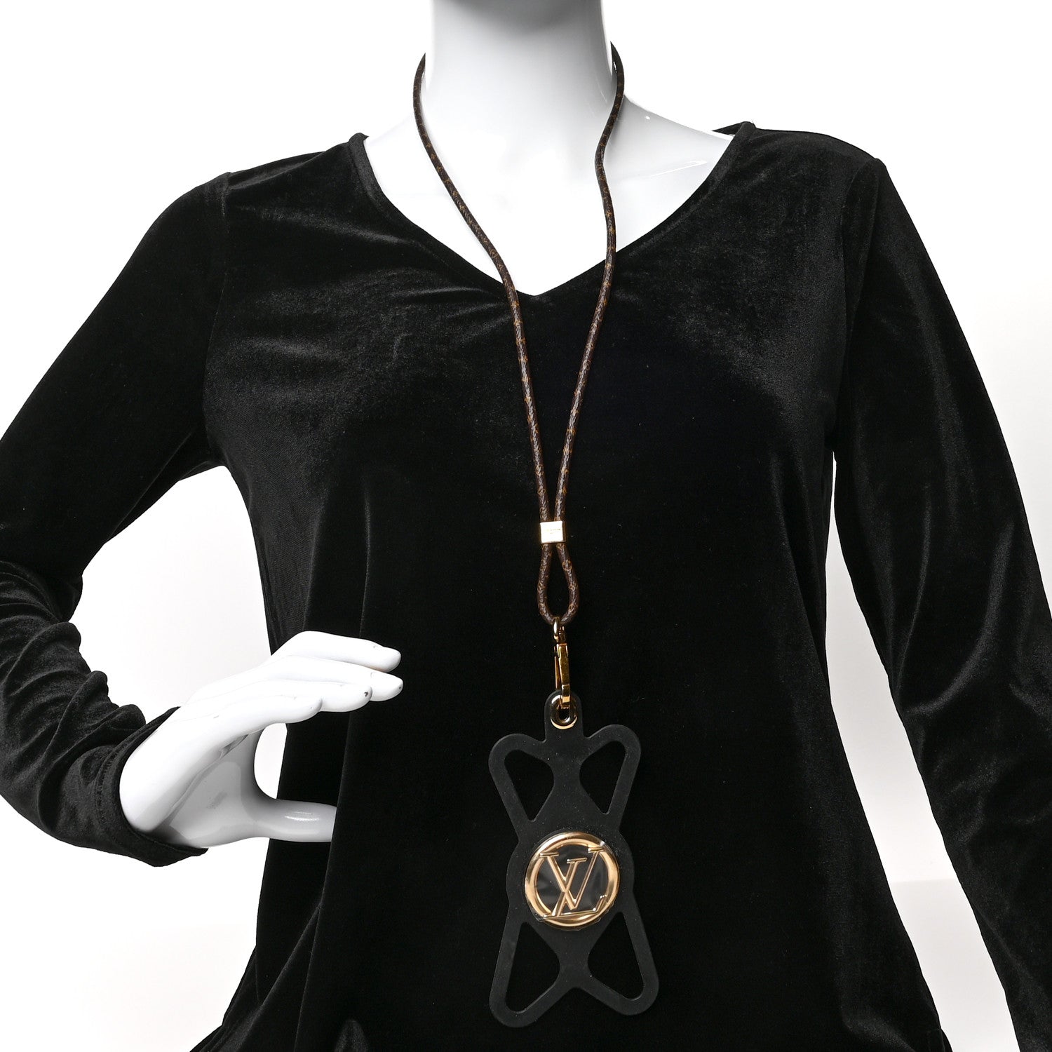 Louis Vuitton Monogram Silicone Louise Phone Holder Black 2 of 4
