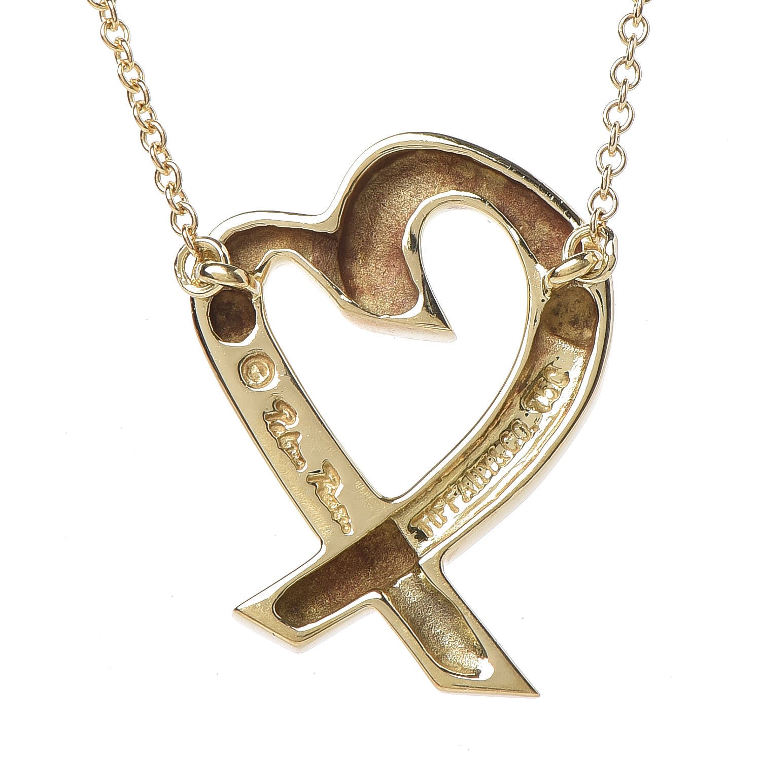 Tiffany 18K Yellow Gold Paloma Picasso Loving Heart Necklace 5 of 7