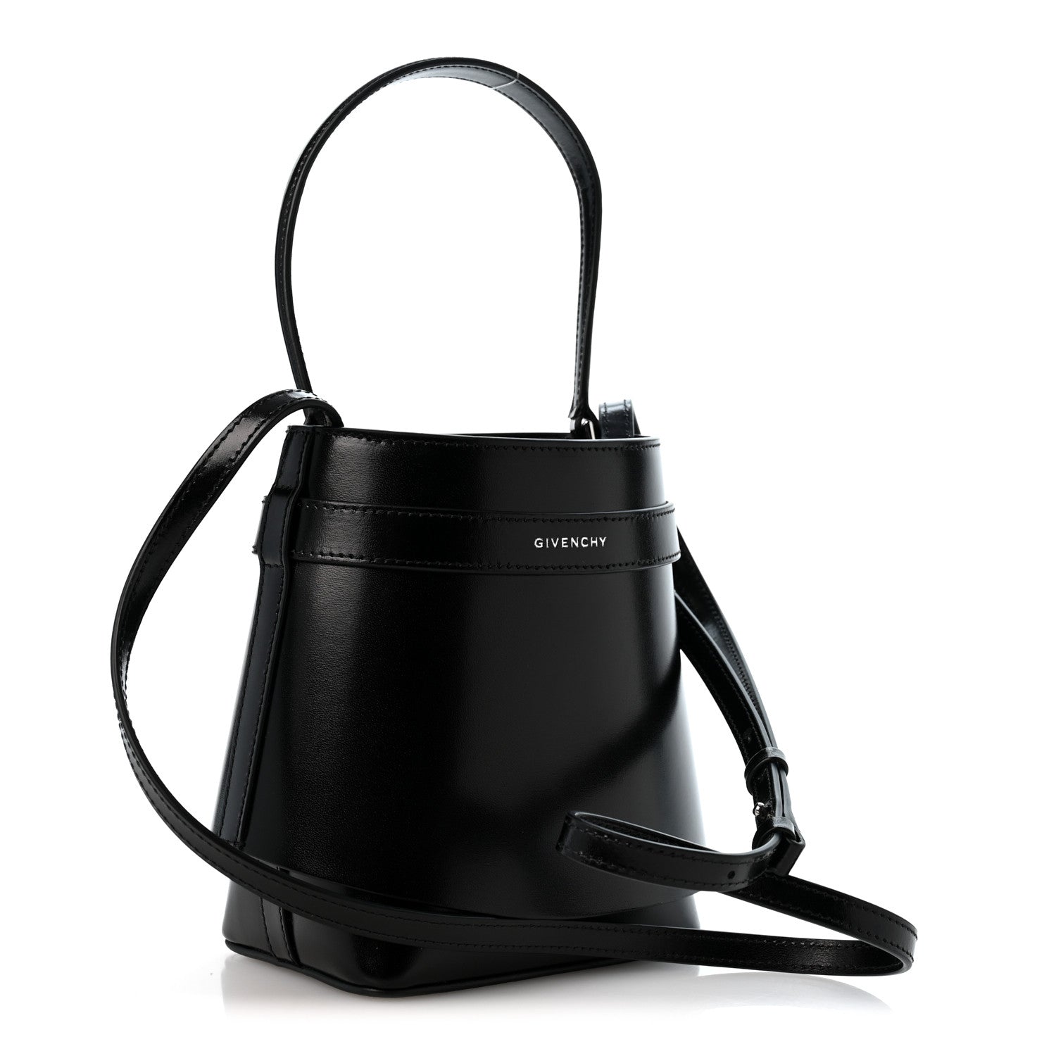 Givenchy Box Calfskin Shark Lock Bucket Bag Black 3 of 10