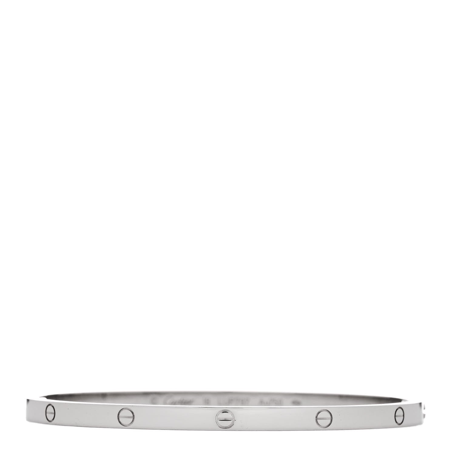 Cartier 18K White Gold Small LOVE Bracelet 18 1 of 8