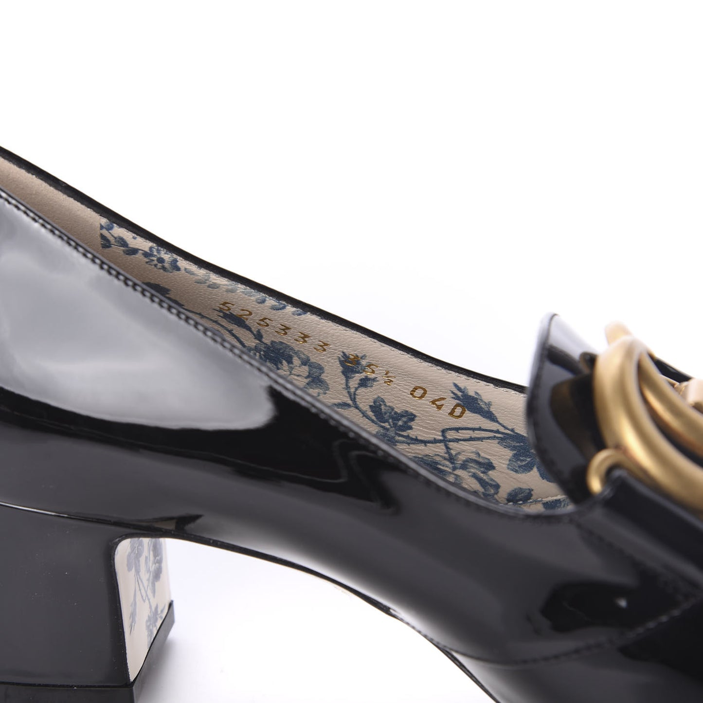 Vernice GG Victoire 55mm Loafer Pumps 35.5 Black