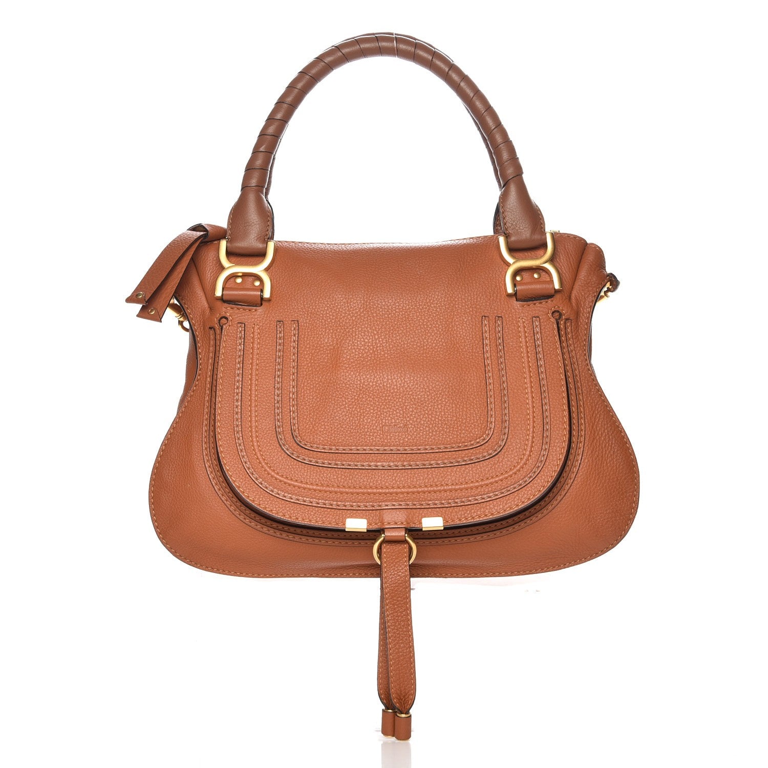 Chloe Calfskin Medium Marcie Satchel Tan 1 of 10