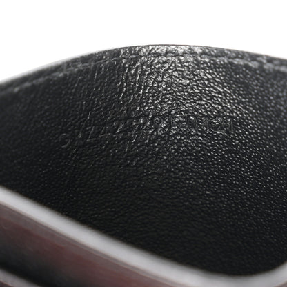 Saint Laurent Grain De Poudre Matelasse Chevron Monogram Credit Card Case Black 7 of 8