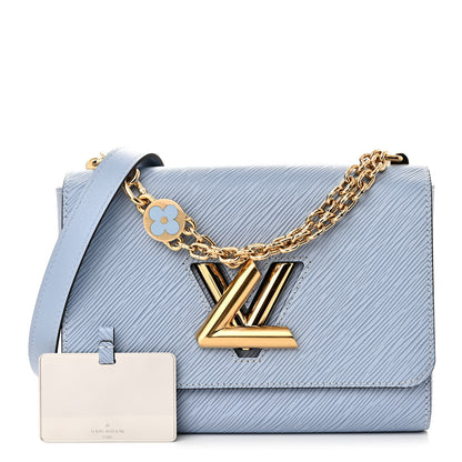 Louis Vuitton Epi Twist Monogram Flower Chain Shoulder Bag MM Blue 3 of 11