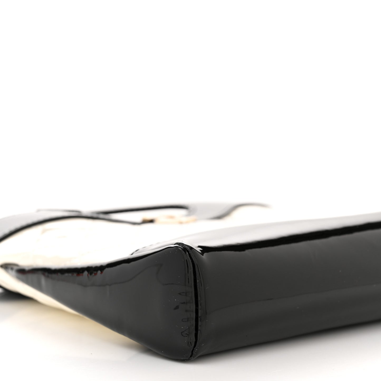 Patent Calfskin Quilted Mini 31 Shopping Bag White Black