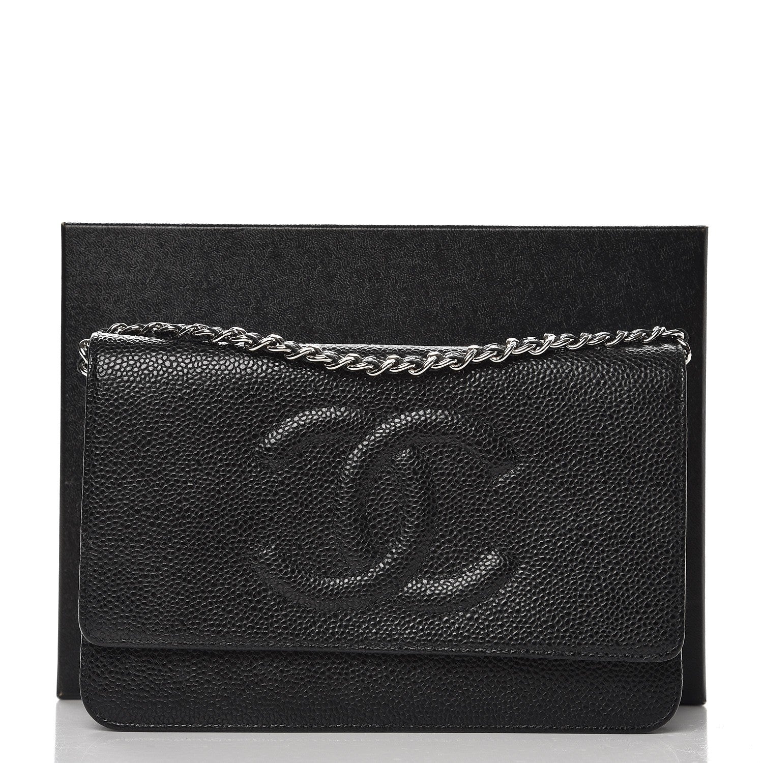 Chanel Caviar Timeless CC Wallet On Chain WOC Black 10 of 10