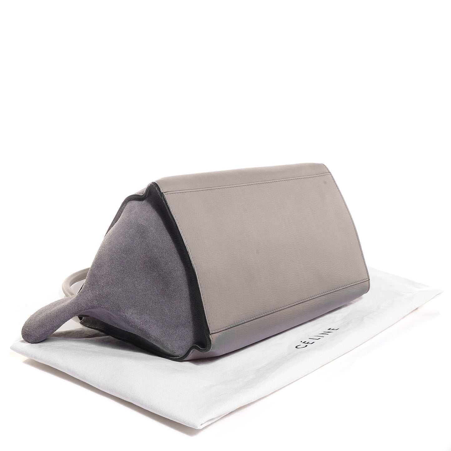 Calfskin Suede Large Trapeze Smoke
