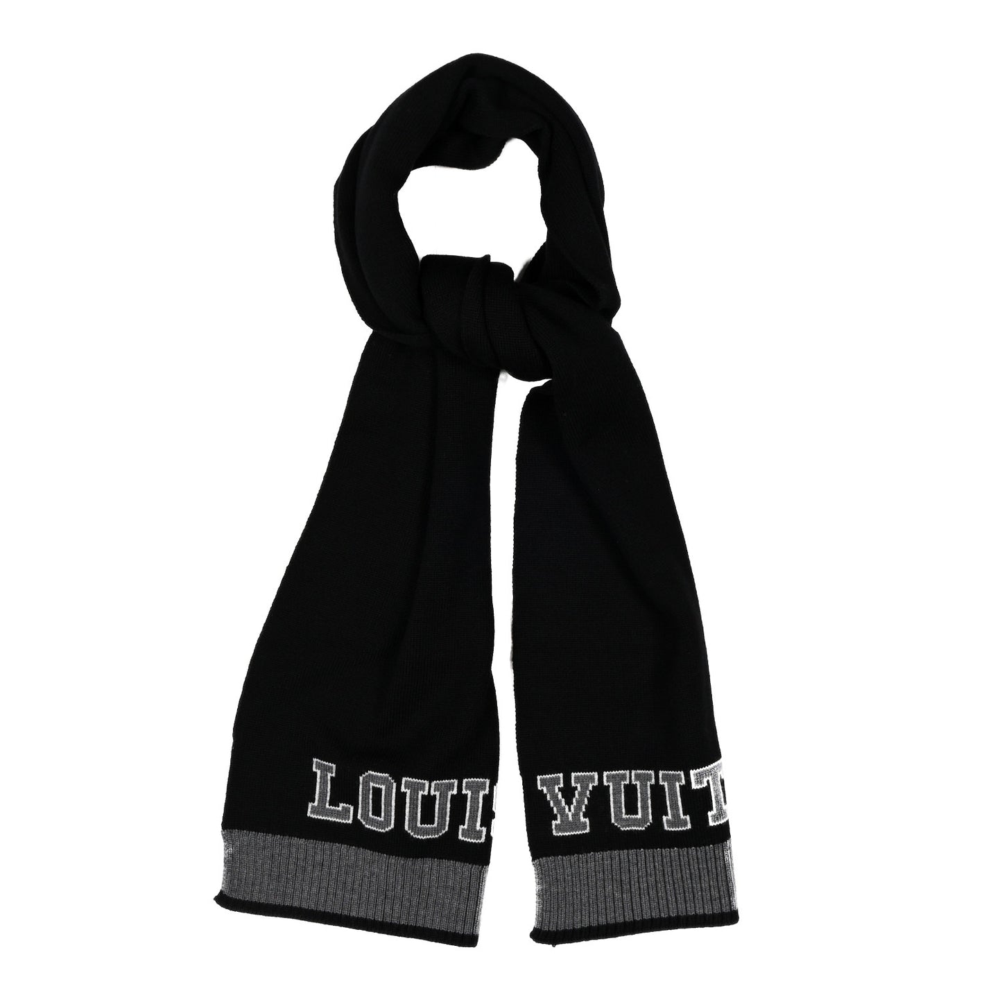 Wool Echarpes Scarf Black Grey