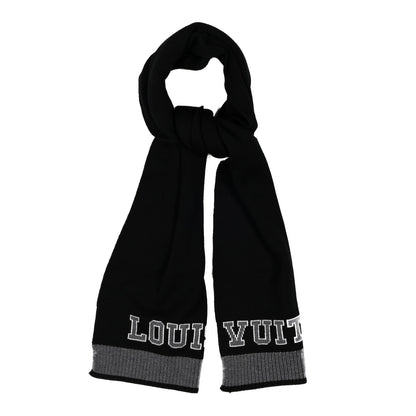 Louis Vuitton Wool Echarpes Scarf Black Grey 1 of 3