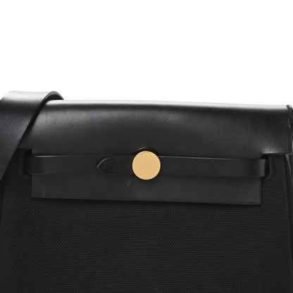 Hermes Military Toile Vache Hunter Herbag Zip Retourne 20 Black 8 of 12
