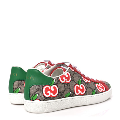 Gucci GG Supreme Monogram Apple Womens Ace Sneakers 35 Red 4 of 9