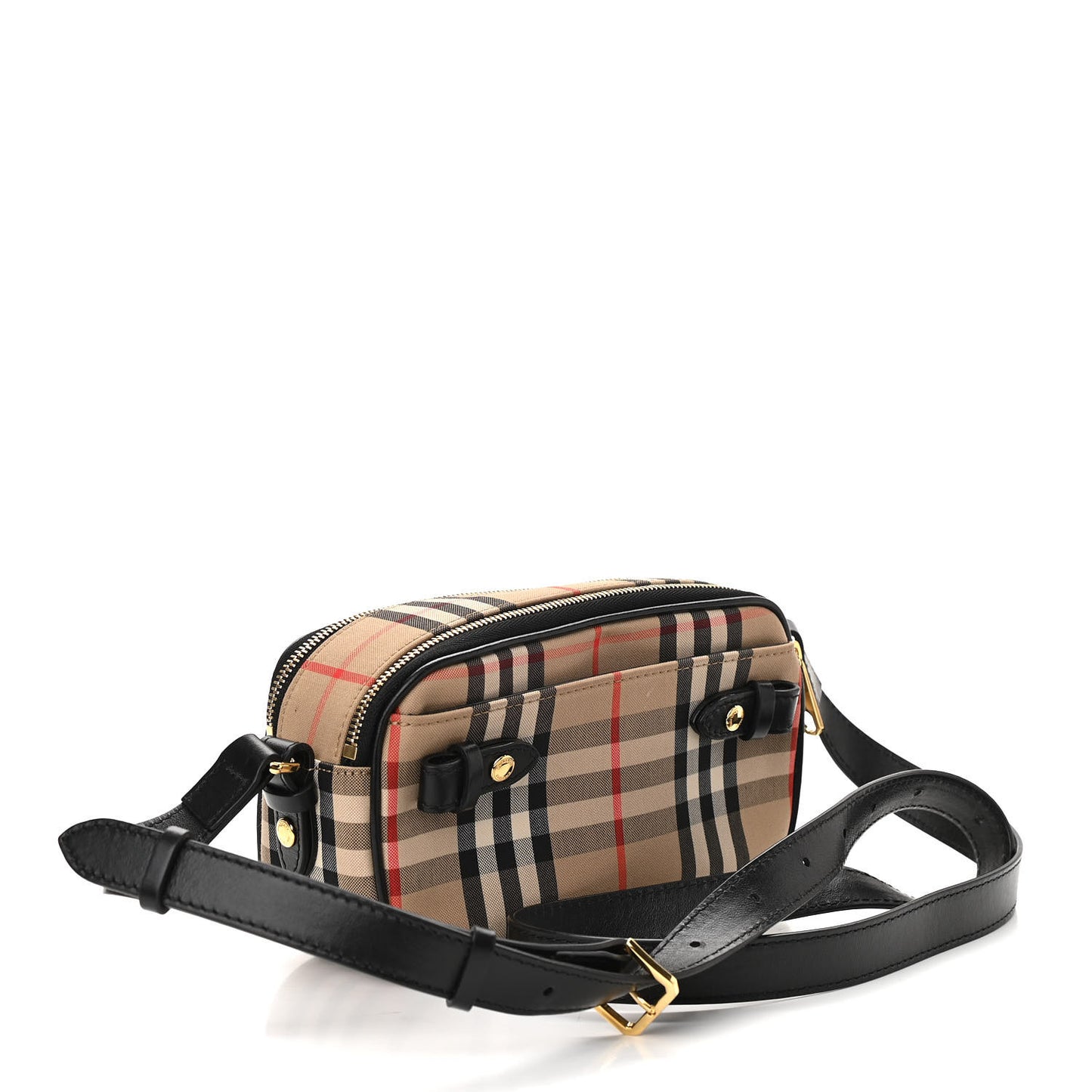 Calfskin Vintage Check Micro Camera Bag Archive Beige