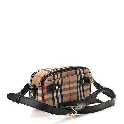 Burberry Calfskin Vintage Check Micro Camera Bag Archive Beige 2 of 8