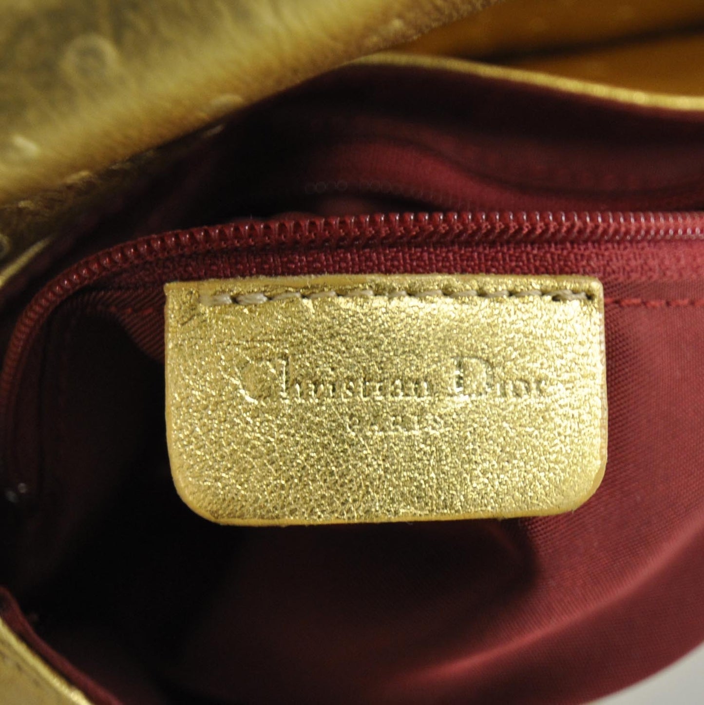 Ostrich Saddle Bag Gold
