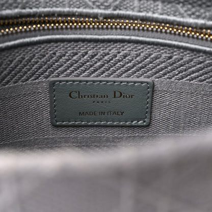 Christian Dior Canvas Embroidered Cannage Medium Lady D-Lite Gray 6 of 8