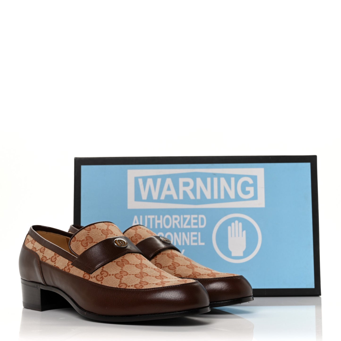 GG Monogram Goatskin Mens GG Loafers 10.5 Brown