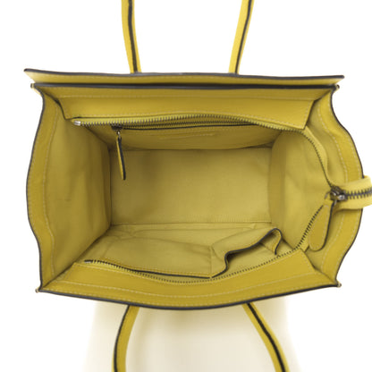 Celine Drummed Calfskin Micro Luggage Citron 5 of 9