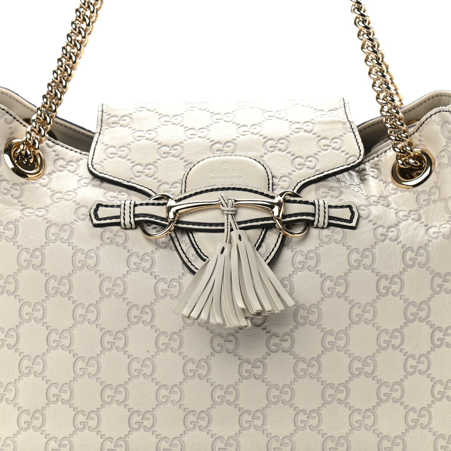 Gucci Guccissima Signature Medium Emily Shoulder Bag Mystic White 8 of 13