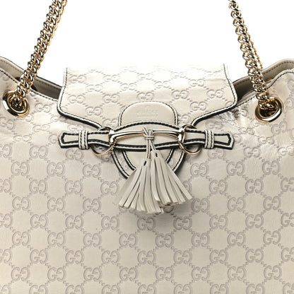 Gucci Guccissima Signature Medium Emily Shoulder Bag Mystic White 8 of 13