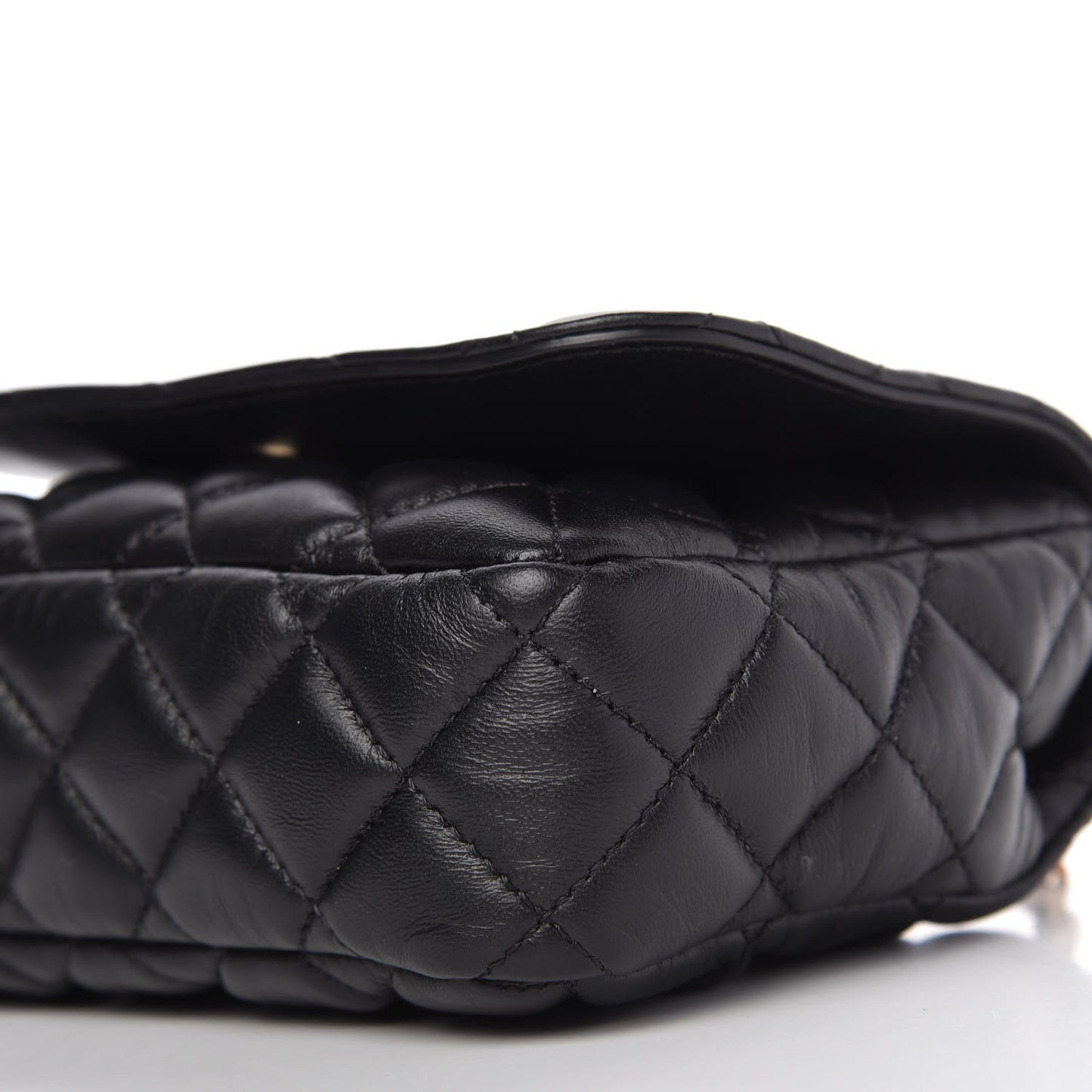 Nappa Quilted Small Medusa Chain Crossbody Black