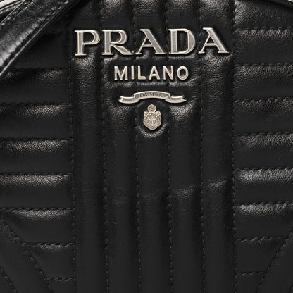Prada Soft Calfskin Impunture Diagramme Dome Crossbody Bag Black 7 of 10