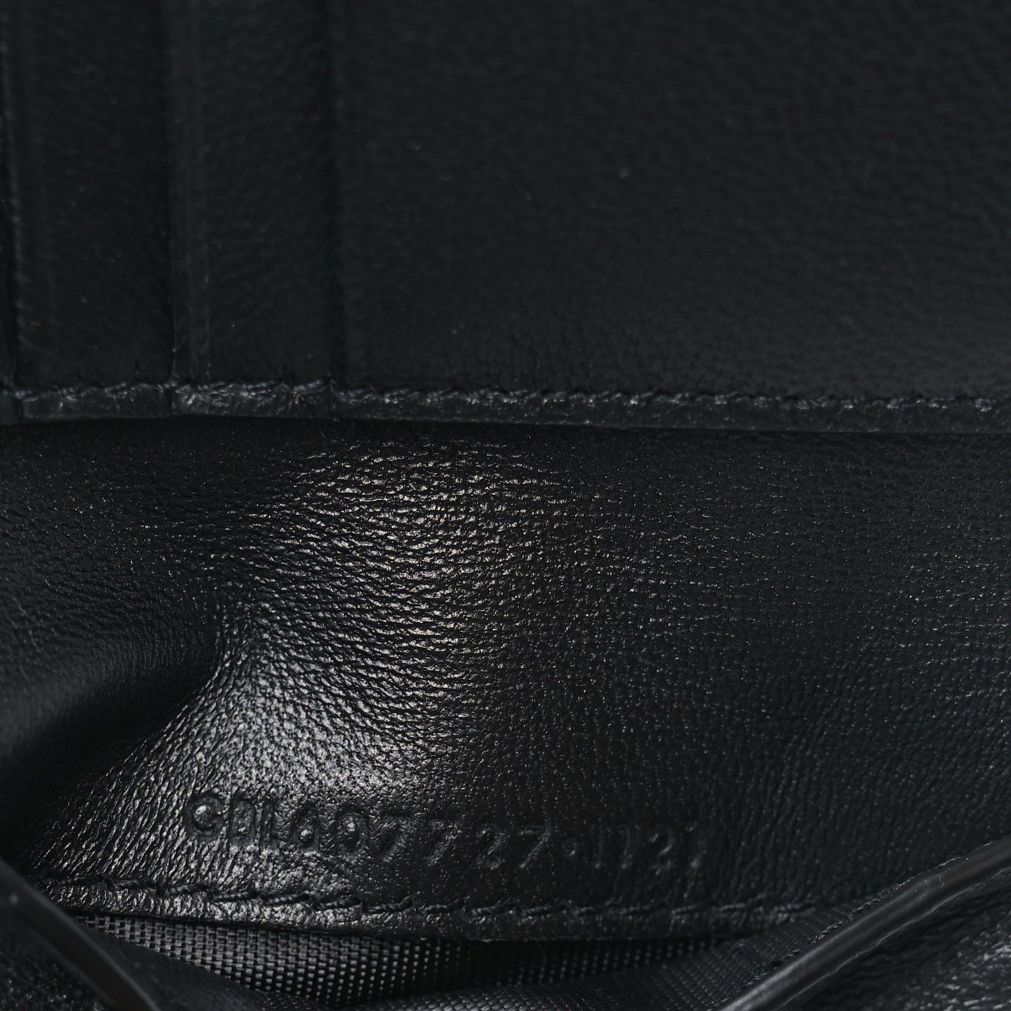 Calfskin Crocodile Embossed Tiny Cassandre East West Wallet Black