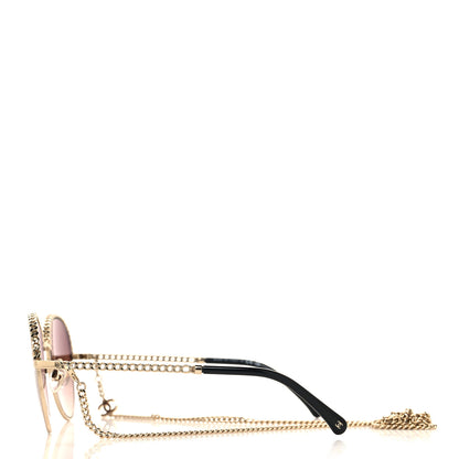 Chanel Chain Pantos Sunglasses 4242 Gold Brown 3 of 7