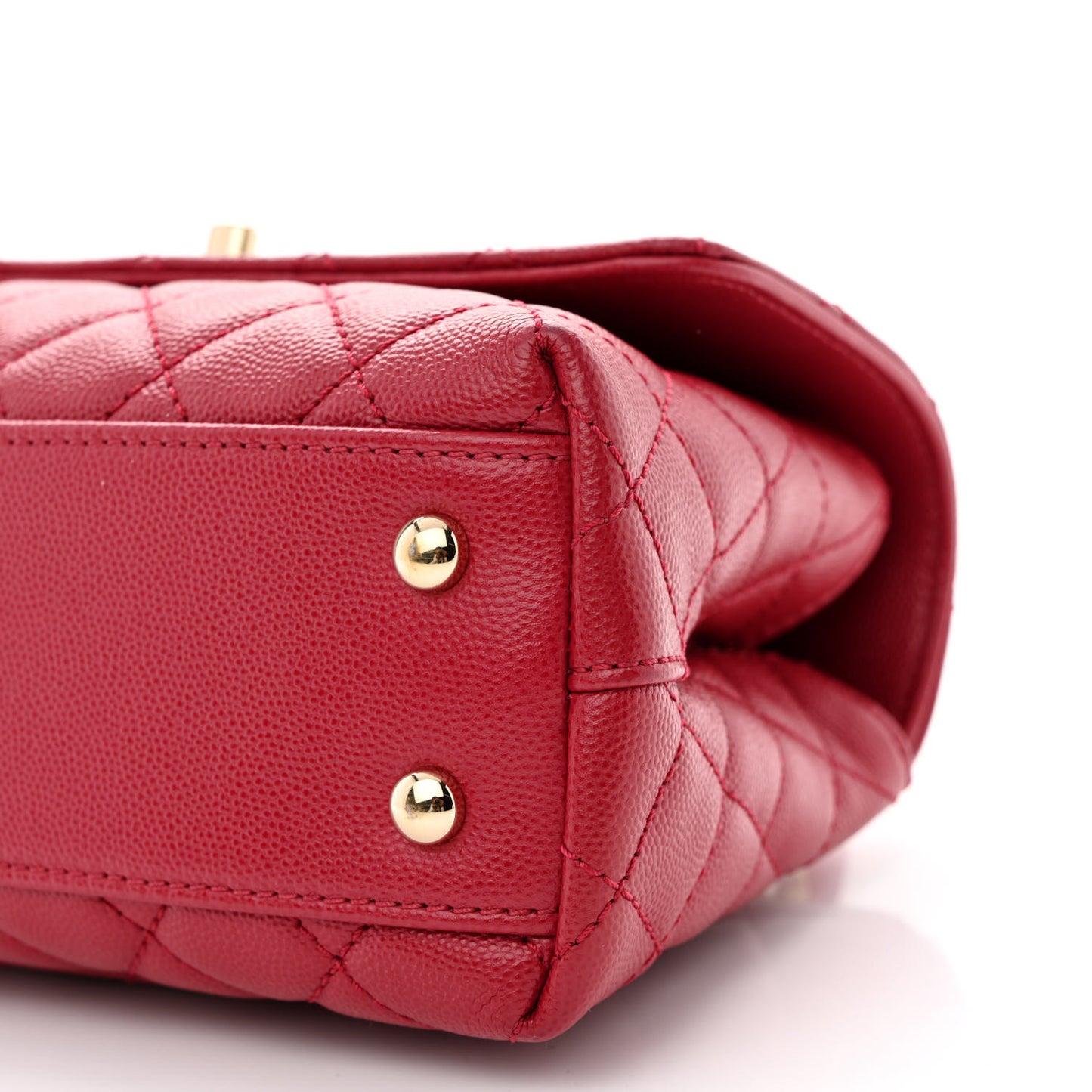 Caviar Quilted Mini Coco Handle Flap Dark Pink