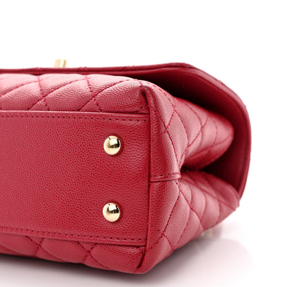 Chanel Caviar Quilted Mini Coco Handle Flap Dark Pink 11 of 14