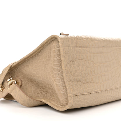 Balenciaga Calfskin Crocodile Embossed Classic Gold Hardware City Beige Latte 8 of 10
