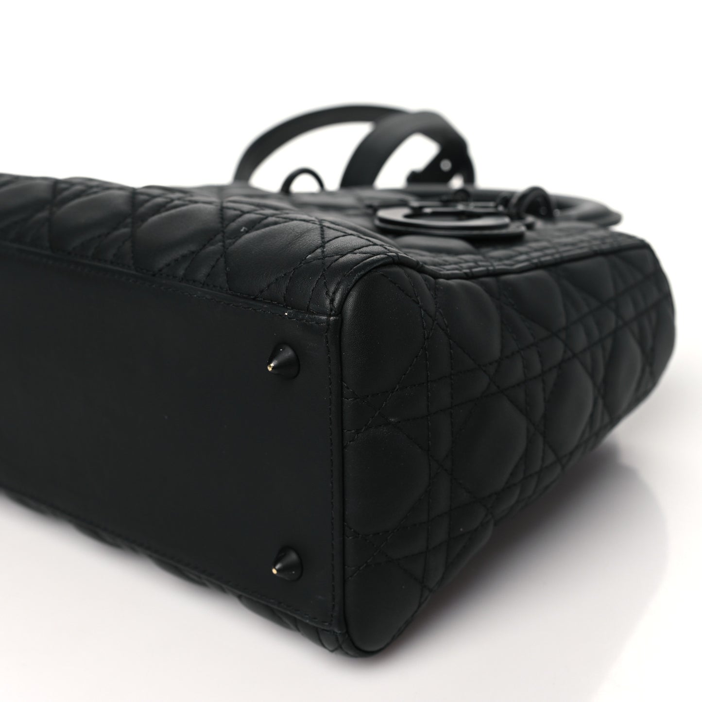 Ultra Matte Calfskin Cannage Medium Lady Dior Black