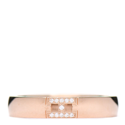 Hermes 18K Rose Gold Diamond Ever Herakles Wedding Band Ring 52 6 1 of 6