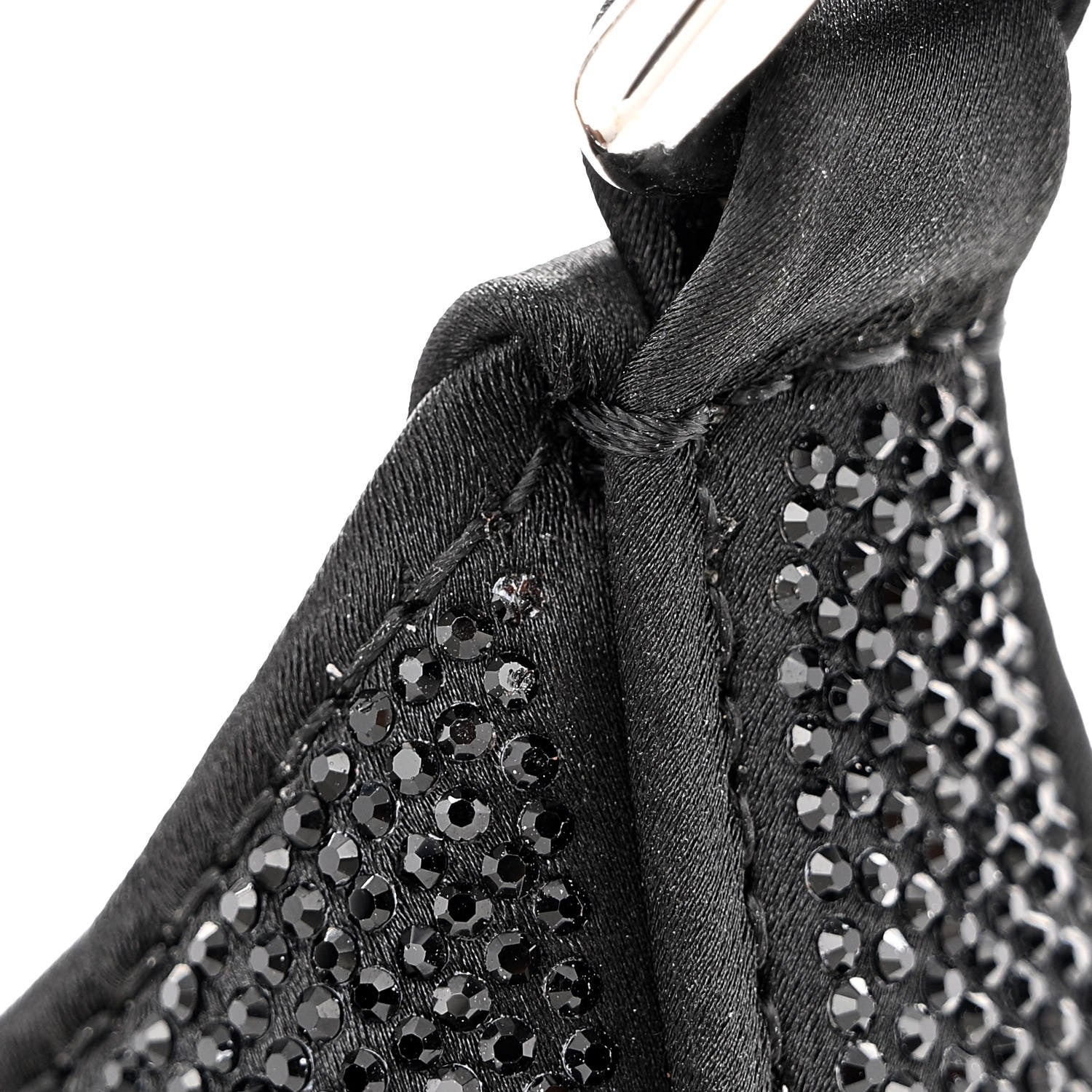 Alexander Wang Calfskin Satin Crystal Embellished Small Legacy Glitter Hobo Black 10 of 15