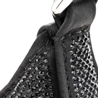 Alexander Wang Calfskin Satin Crystal Embellished Small Legacy Glitter Hobo Black 10 of 15