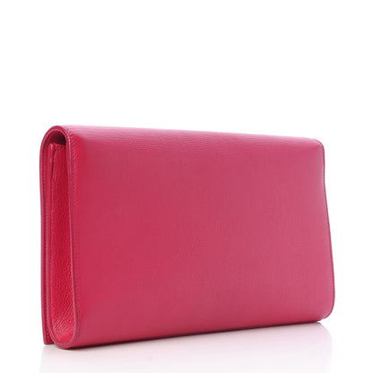 Saint Laurent Calfskin Monogram Large Belle De Jour Clutch Lipstick Fuchsia 3 of 7
