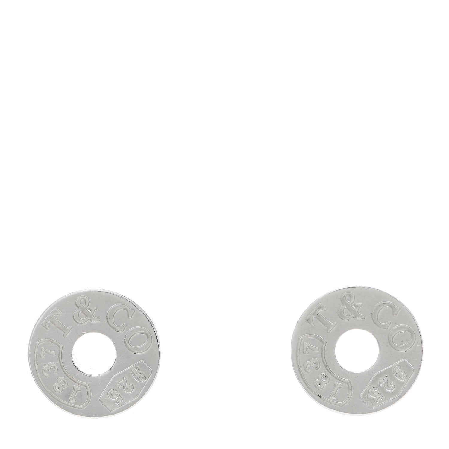 Tiffany Sterling Silver 1837 Circle Earrings 1 of 5