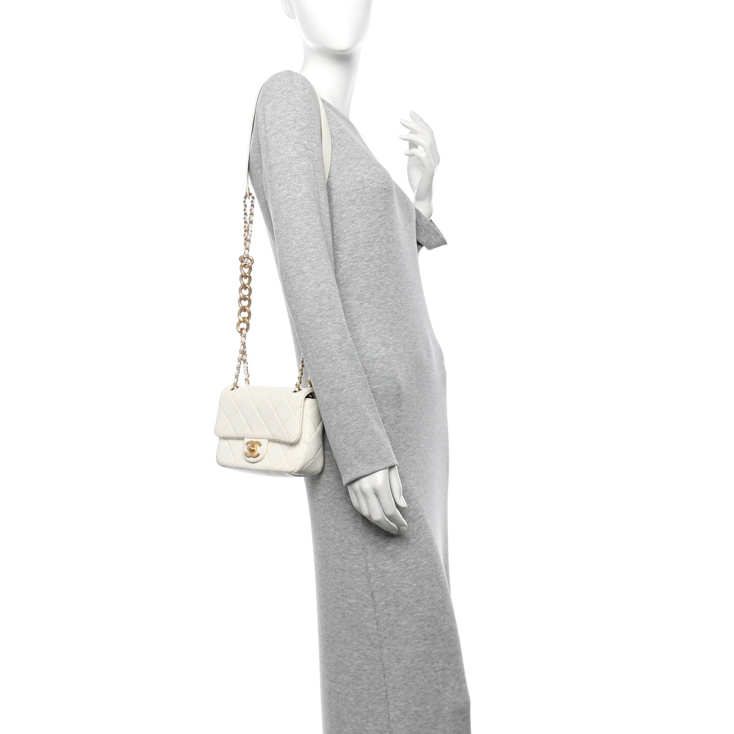 Chanel Shiny Lambskin Quilted Mini Flap White 2 of 13