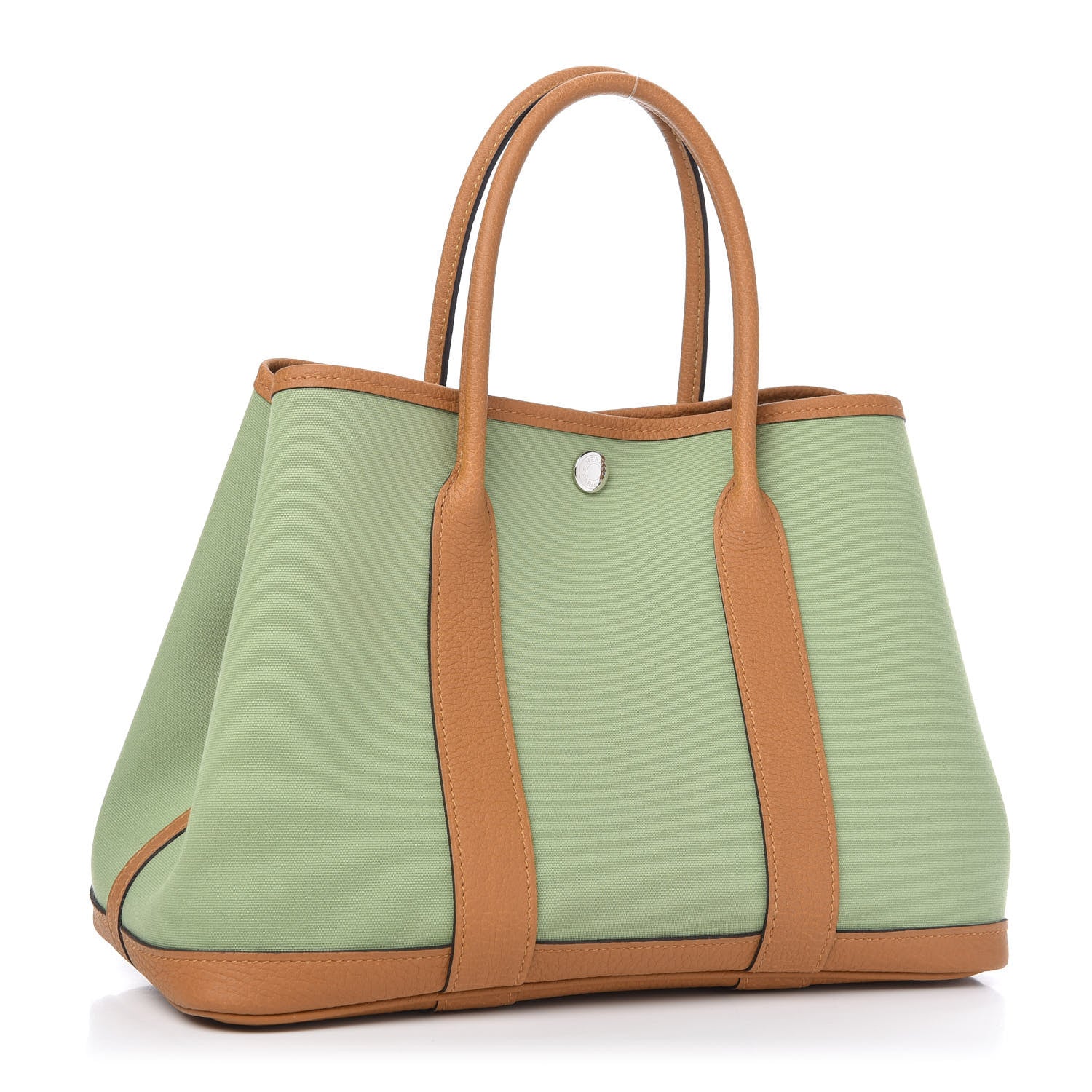 Hermes Toile Vache Garden Party Tote 30 Vert Criquet Caramel 3 of 9