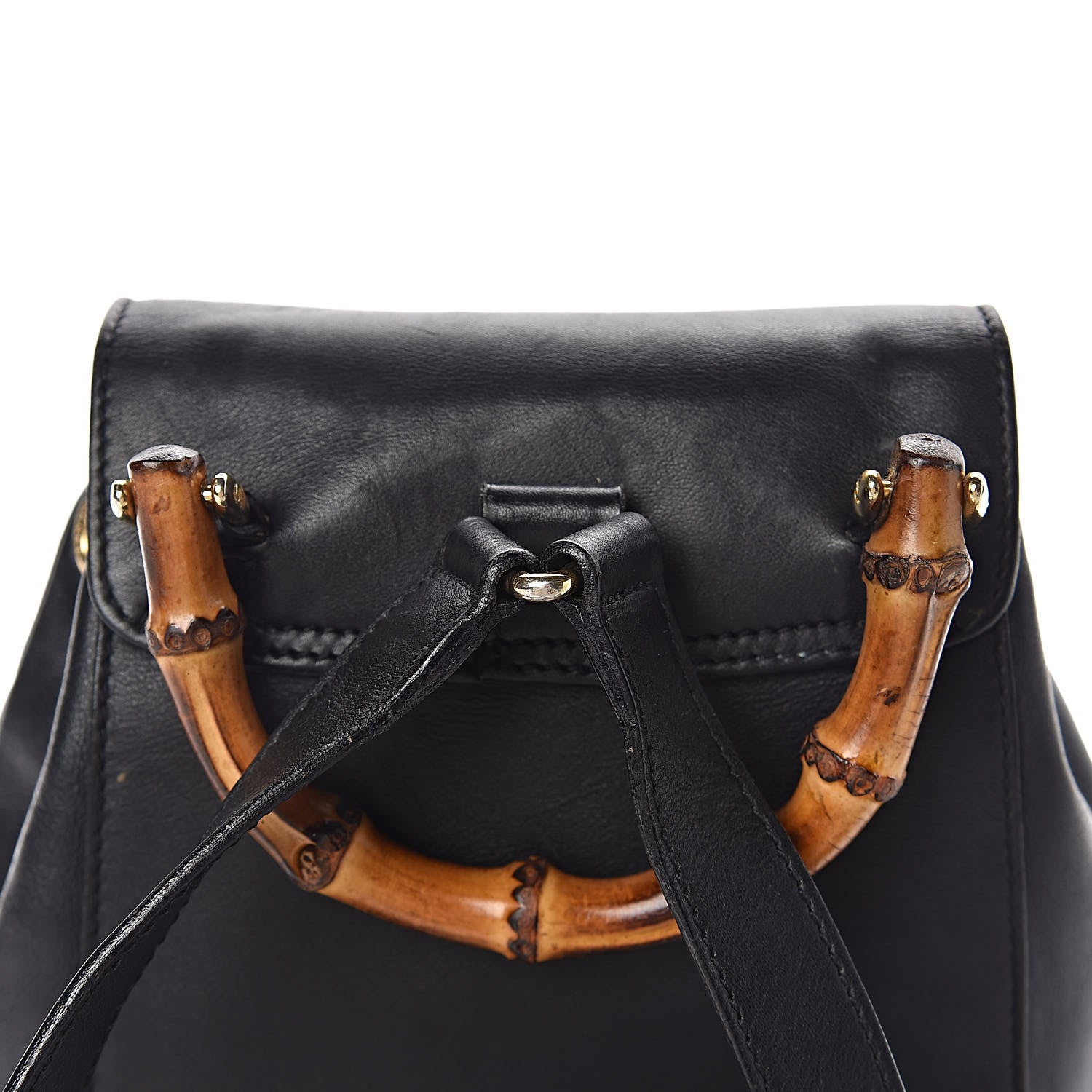 Gucci Calfskin Bamboo Backpack Black 9 of 14