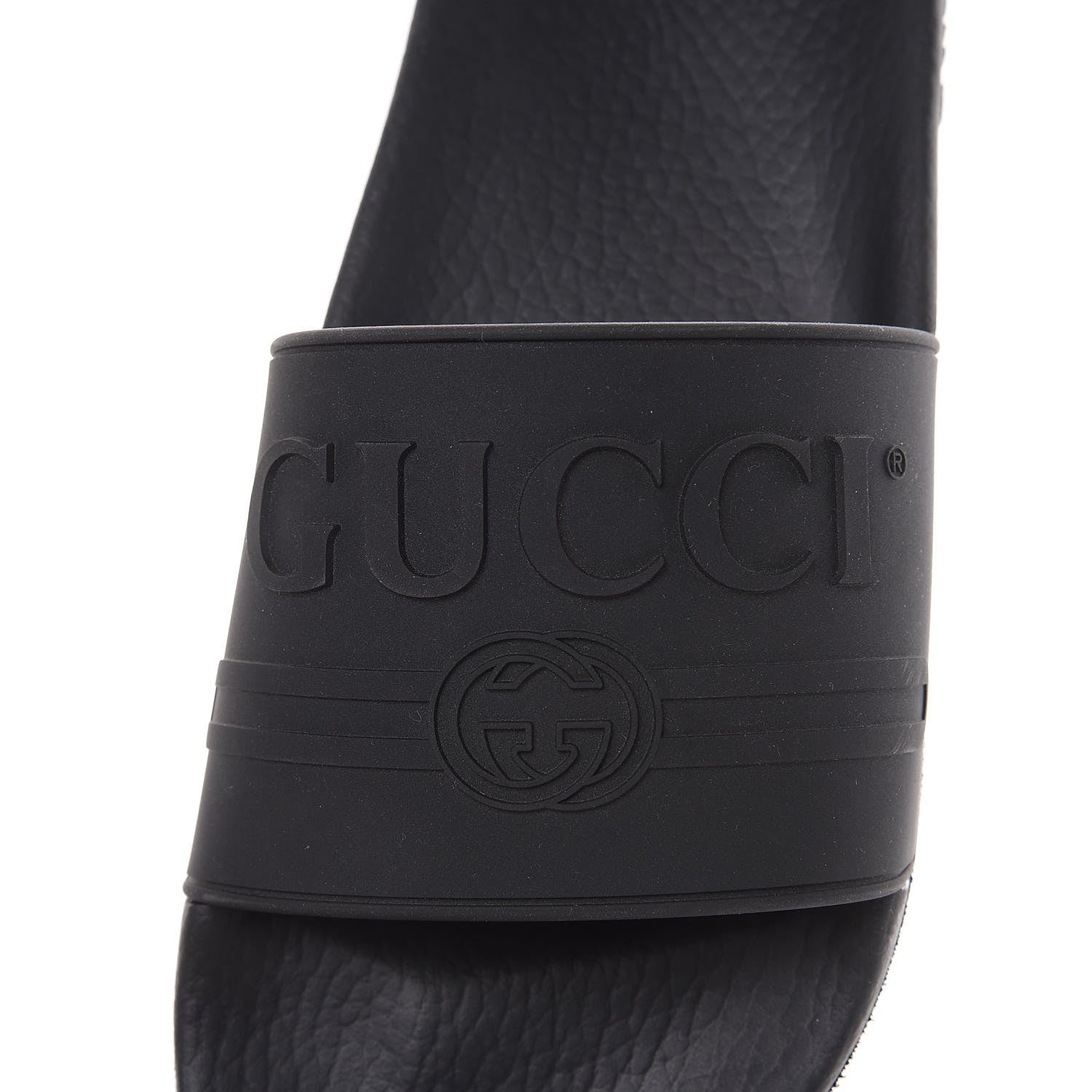 Gucci Rubber Womens Logo Slide Sandals 39 Black 7 of 7